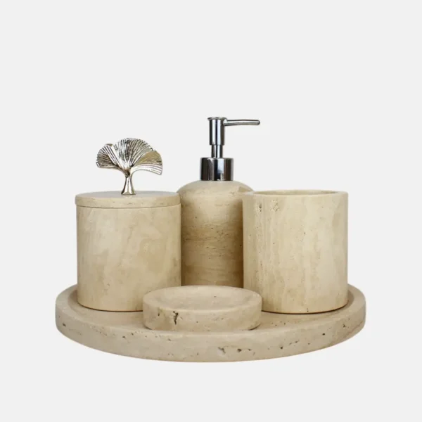 Traverten 5 Parça Banyo Seti