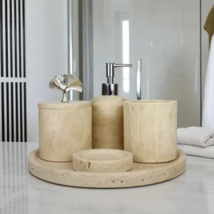 Traverten 5 Parça Banyo Seti