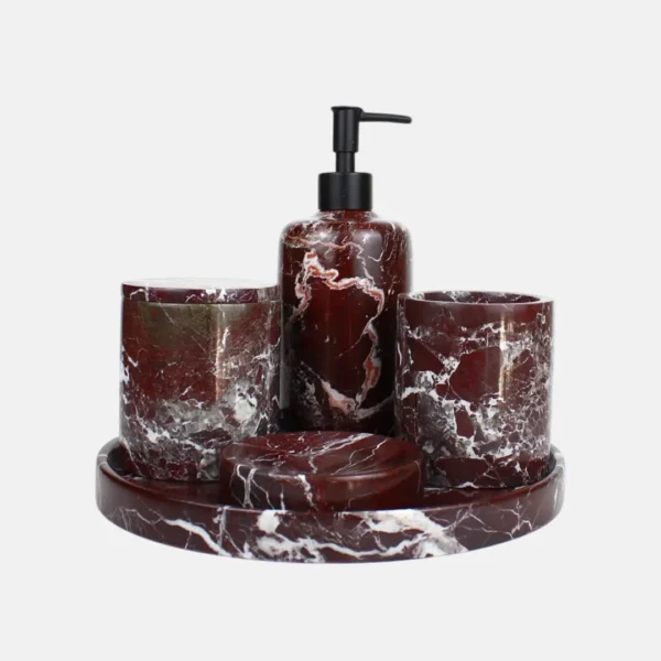 Rossa Levanto 5 Parça Mermer Banyo Seti