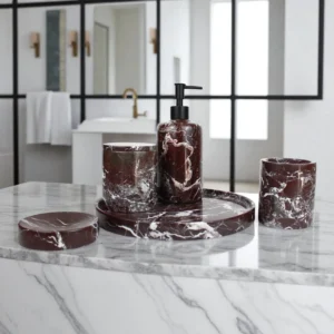 Rossa Levanto 5 Parça Mermer Banyo Seti