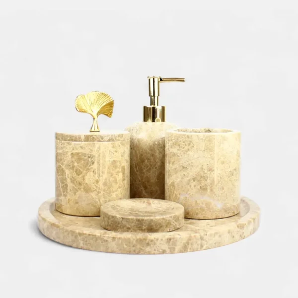 Emperador 5 Parça Mermer Banyo Seti