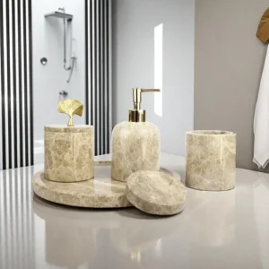 Emperador 5 Parça Mermer Banyo Seti