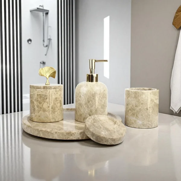 Emperador 5 Parça Mermer Banyo Seti