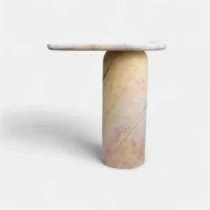 Rosa Lux Pembe Mermer Yan Sehpa