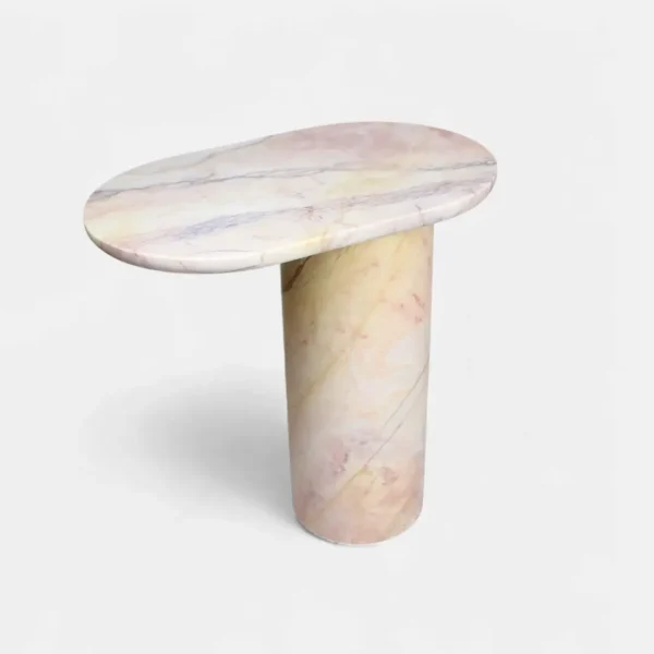 Rosa Lux Pembe Mermer Yan Sehpa