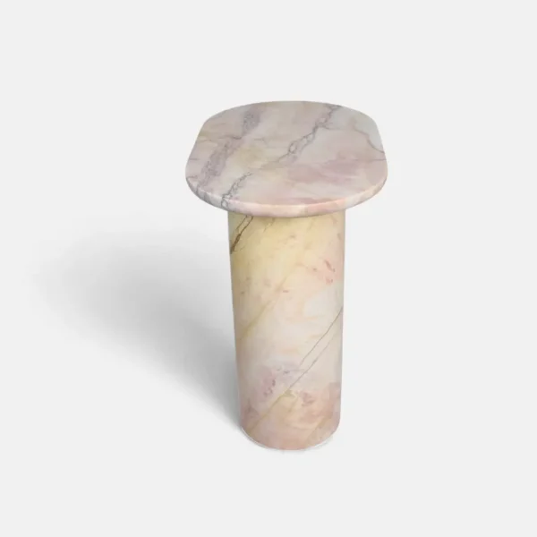 Rosa Lux Pembe Mermer Yan Sehpa