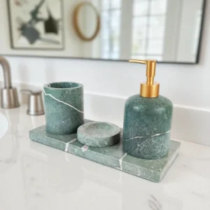 Verde 4 Parça Mermer Banyo Seti