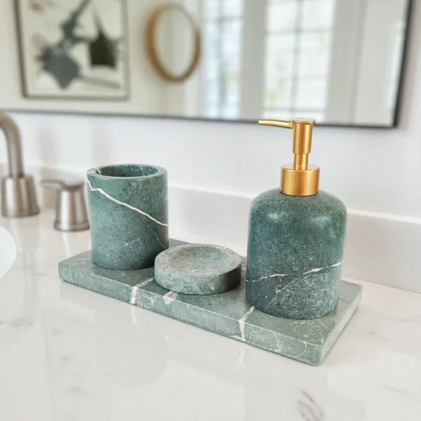 Verde 4 Parça Mermer Banyo Seti