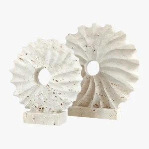 Pietra Traverten 2 Parça Obje Set