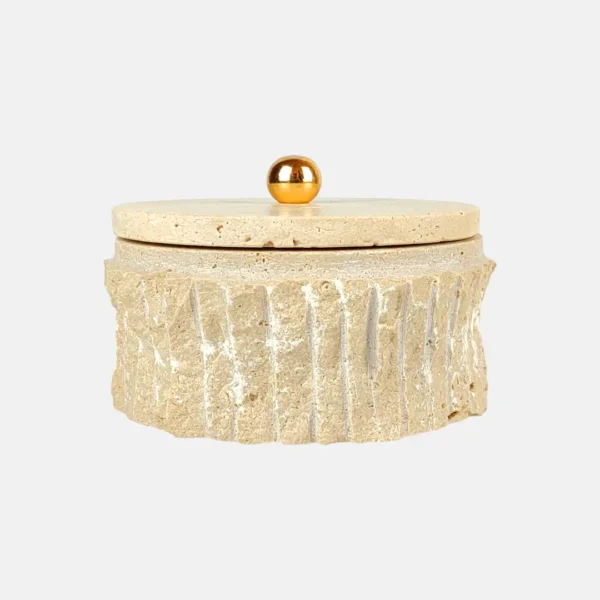 48-2 Aurenna Traverten Kapaklı Kase