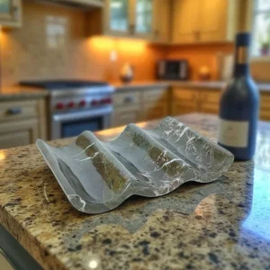 Mermer 3 Bölmeli Şaraplık