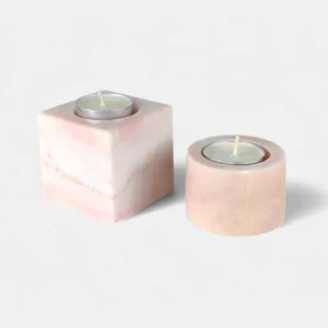 64 Rosa 2 Parça Mermer Mumluk Seti