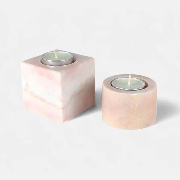 64 Rosa 2 Parça Mermer Mumluk Seti