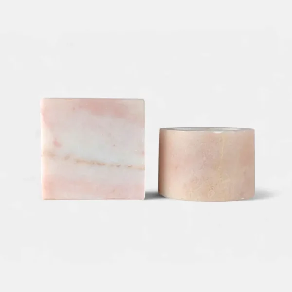 64-2 Rosa 2 Parça Mermer Mumluk Seti