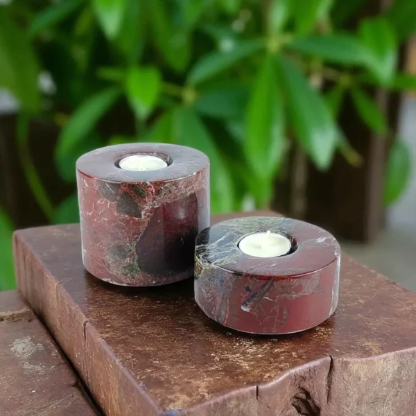 Rosso Levanto 2 Parça Mermer Mumluk Seti