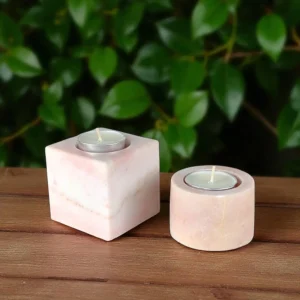 65 Rosa 2 Parça Mermer Mumluk Seti