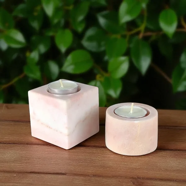 65 Rosa 2 Parça Mermer Mumluk Seti