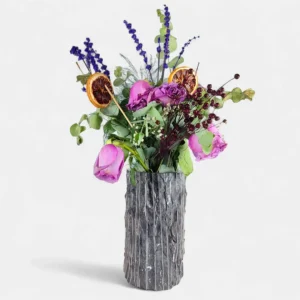 Dark Elegance Siyah Mermer Vazo