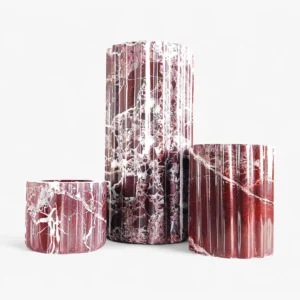 Wave Rosso Levanto 3 Parça Vazo Set