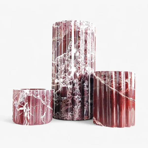 Wave Rosso Levanto 3 Parça Vazo Set