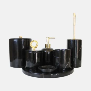 Noir 7 Parça Mermer Banyo Seti